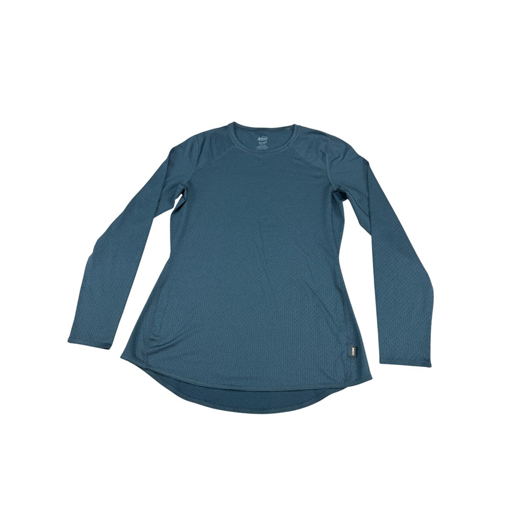 REI Co-op Womens Small Teal Blue Heather Long Sleeve Performance Hiking Shirt